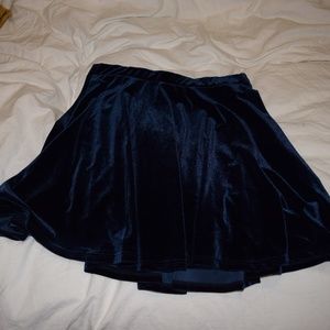 Blue Velvet Skater Skirt